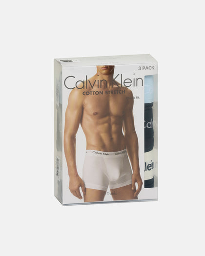 Calvin Klein Stretch Cotton Trunks 3 Pack Black/Ivory