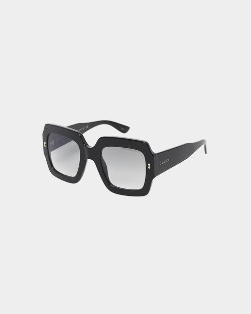 Gucci GG1111S-001 Sunglasses Shiny Black/Smoke Grey
