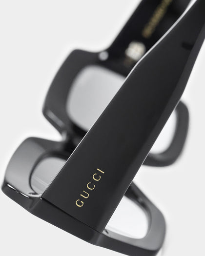 Gucci GG1111S-001 Sunglasses Shiny Black/Smoke Grey