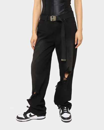 X-Girl Mills Logo Web Belt Black