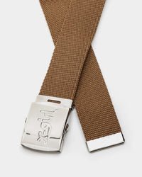 X-Girl Mills Logo Web Belt Brown