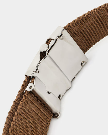 X-Girl Mills Logo Web Belt Brown