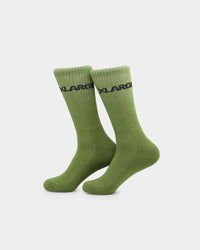 X-Large Unisex 91 Text Sock 3 Pack Green/Purple