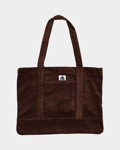 X-Large Unisex Cord Tote Bag Brown