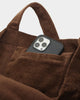 X-Large Unisex Cord Tote Bag Brown
