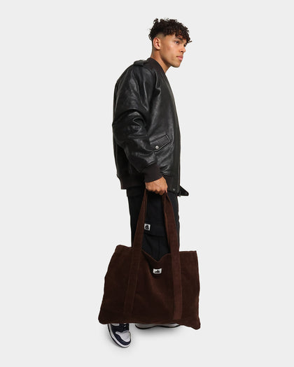 X-Large Unisex Cord Tote Bag Brown