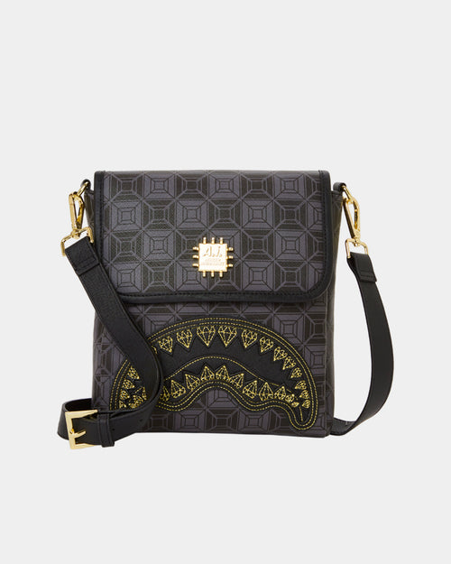 Sprayground AI4 Diamond Large Crossbody Bag Black/Gold