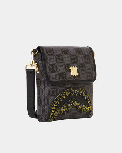 Sprayground AI4 Diamond Large Crossbody Bag Black/Gold