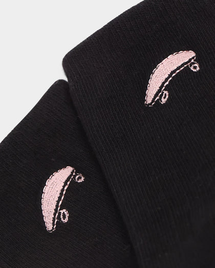 Vans Women's Kickin' It Crew Socks Black/Pink