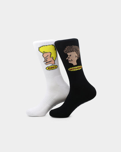 American Thrift X Beavis And Butt-Head Socks 2 Pack Black/White