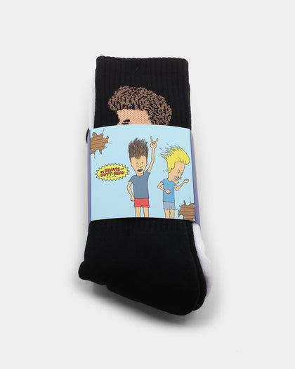 American Thrift X Beavis And Butt-Head Socks 2 Pack Black/White