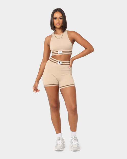 Champion Women's LFS Seamless Biker Shorts Latte