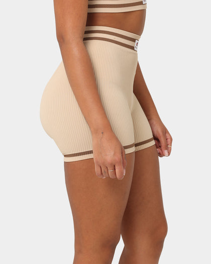Champion Women's LFS Seamless Biker Shorts Latte