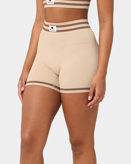Champion Women's LFS Seamless Biker Shorts Latte