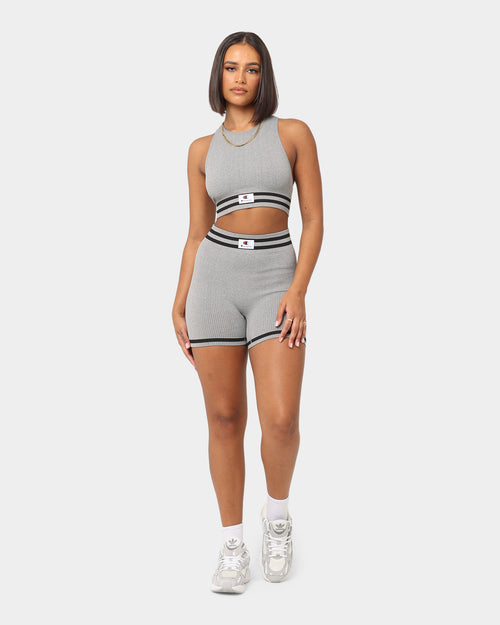 Champion Women's LFS Seamless Racer Crop Oxford Heather
