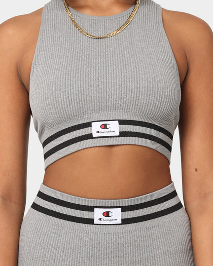 Champion Women's LFS Seamless Racer Crop Oxford Heather