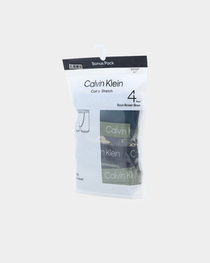 Calvin Klein Kids' Camo Stripe 4 Pack Boxer Brief Multi-Coloured