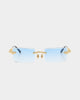 James Oro Blue Tint Serpent Authentic Sunglasses Gold/Blue