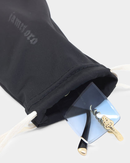 James Oro Blue Tint Serpent Authentic Sunglasses Gold/Blue