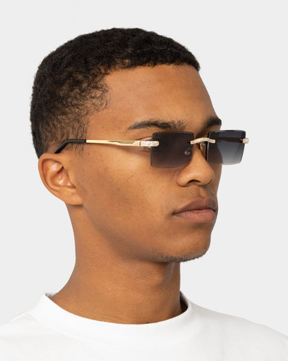 James Oro Iced Black Tint Authentic Sunglasses Gold