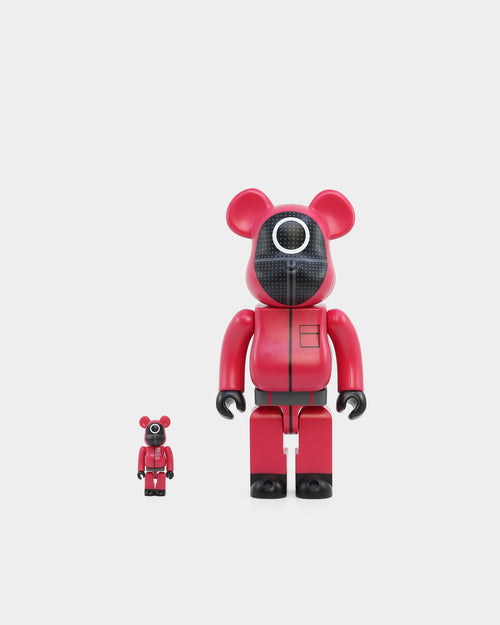 Medicom Toy Be@rbrick X Squid Games Circle Guard 100% & 400% Figure Set Red/Black