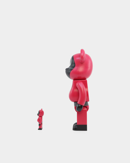 Medicom Toy Be@rbrick X Squid Games Circle Guard 100% & 400% Figure Set Red/Black