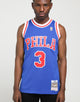 Mitchell & Ness Philadelphia 76ers Allen Iverson #3 NBA Swingman Jersey Royal