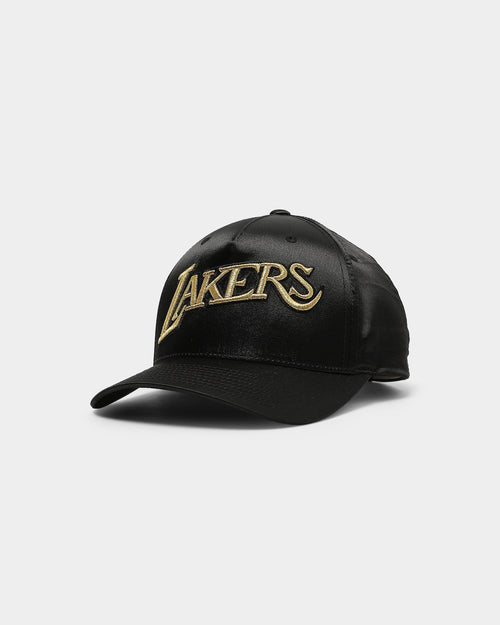 Mitchell & Ness Los Angeles Lakers Gold Toile Satin Snapback Black