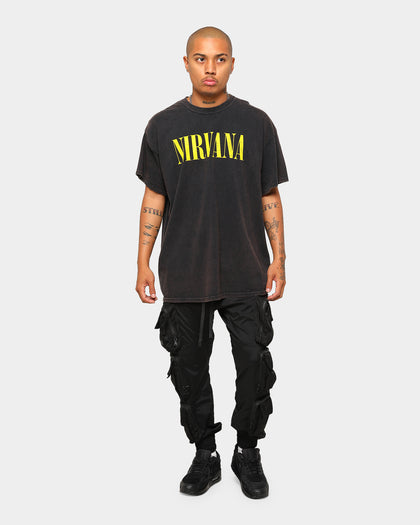 Nirvana Logo Vintage Tee Washed Black