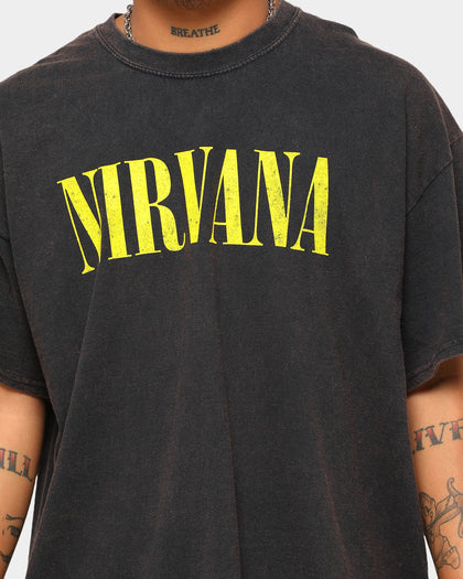 Nirvana Logo Vintage Tee Washed Black