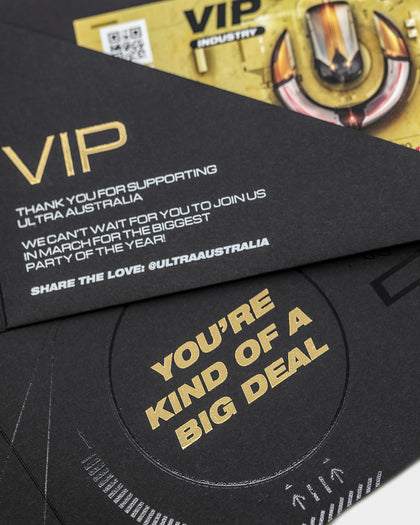 Ultra Music Merch Melbourne VIP Physical Ticket Black