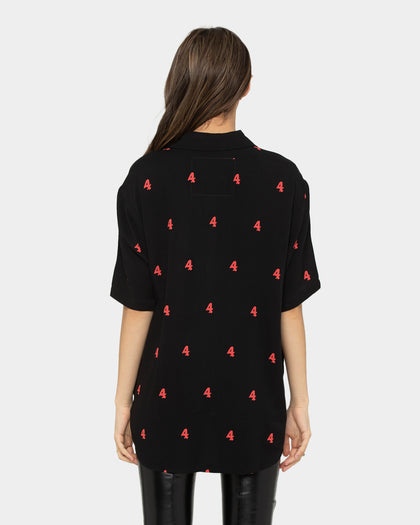 4HUNNID Mini 4 Button Down Shirt Black