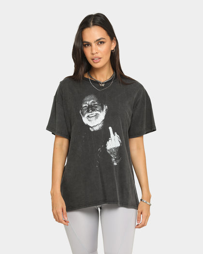 WILLIE NELSON Finger Short Sleeve Vintage T-Shirt Washed Black