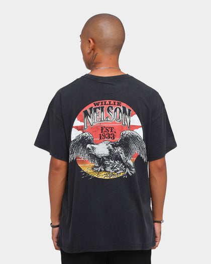 WILLIE NELSON 1993 Eagle Short Sleeve Vintage T-Shirt Washed Black