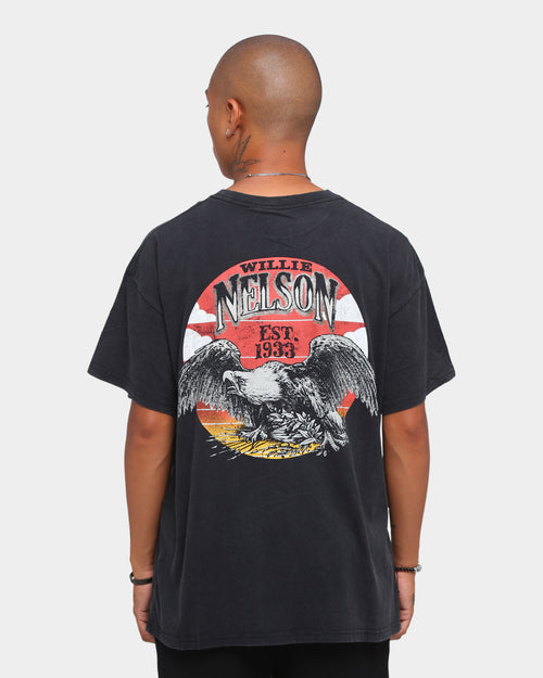 WILLIE NELSON 1993 Eagle Short Sleeve Vintage T-Shirt Washed Black