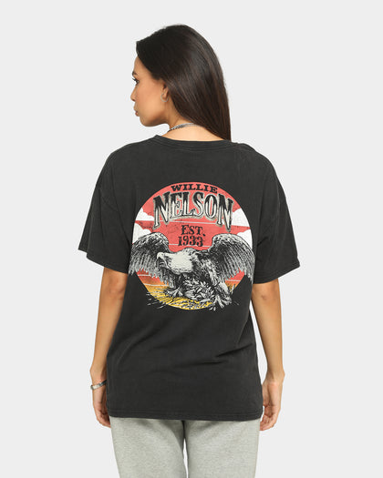 WILLIE NELSON 1993 Eagle Short Sleeve Vintage T-Shirt Washed Black