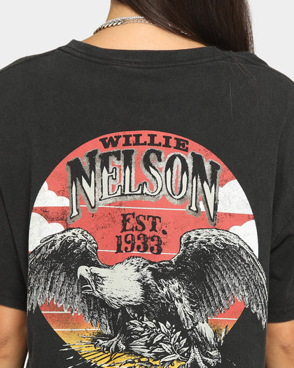 WILLIE NELSON 1993 Eagle Short Sleeve Vintage T-Shirt Washed Black
