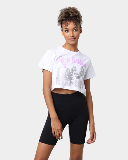 Black Sabbath Women's Paranoid Crop T-Shirt White