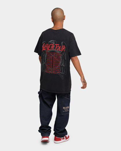 Slayer Men's Black Eagle Short Sleeve T-Shirt Black Wash