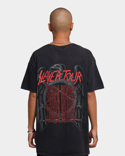 Slayer Men's Black Eagle Short Sleeve T-Shirt Black Wash