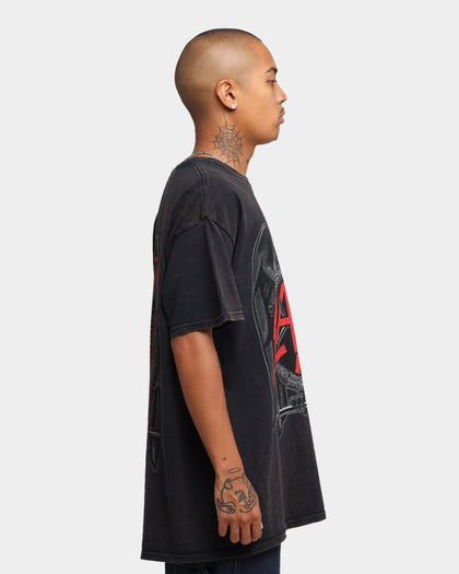 Slayer Men's Black Eagle Short Sleeve T-Shirt Black Wash