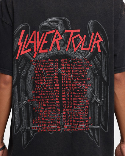 Slayer Men's Black Eagle Short Sleeve T-Shirt Black Wash