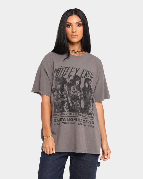 Motley Crue Men's Santa Monica Vintage T-Shirt Charcoal Wash
