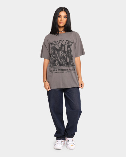Motley Crue Men's Santa Monica Vintage T-Shirt Charcoal Wash