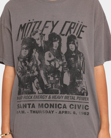 Motley Crue Men's Santa Monica Vintage T-Shirt Charcoal Wash