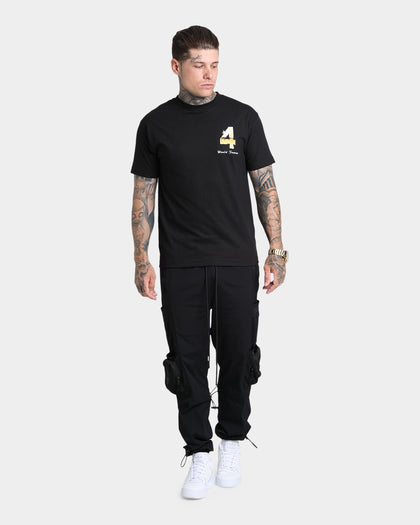 4HUNNID Check Short Sleeve T-Shirt Black