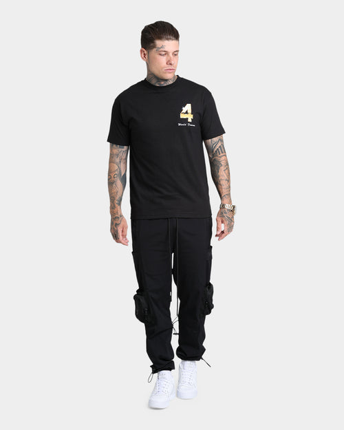 4HUNNID Check Short Sleeve T-Shirt Black