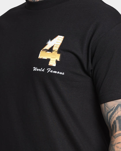 4HUNNID Check Short Sleeve T-Shirt Black