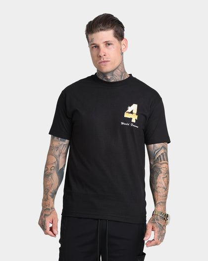 4HUNNID Check Short Sleeve T-Shirt Black