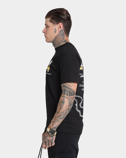 4HUNNID Check Short Sleeve T-Shirt Black